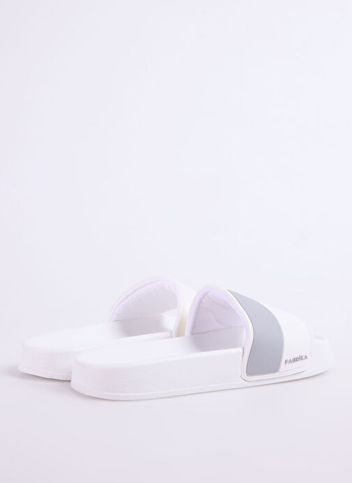 Fabrika Beyaz-Gri Erkek Plaj Terliği SANCHO - Görsel 4