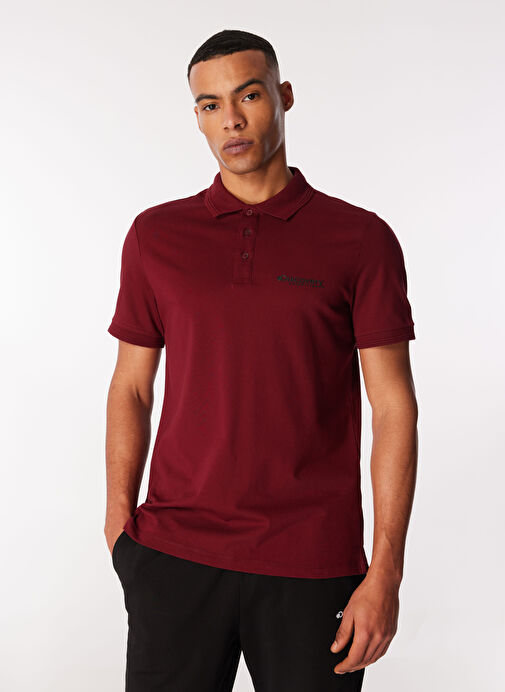 Discovery Expedition Bordo Erkek Relaxed Fit Polo T-Shirt D4SM-TST3248