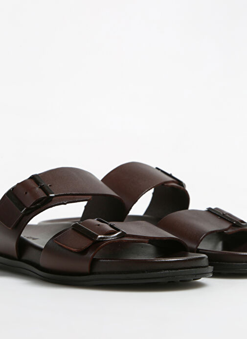 Fabrika Kahverengi Erkek Deri Terlik DALIBOR - Görsel 6