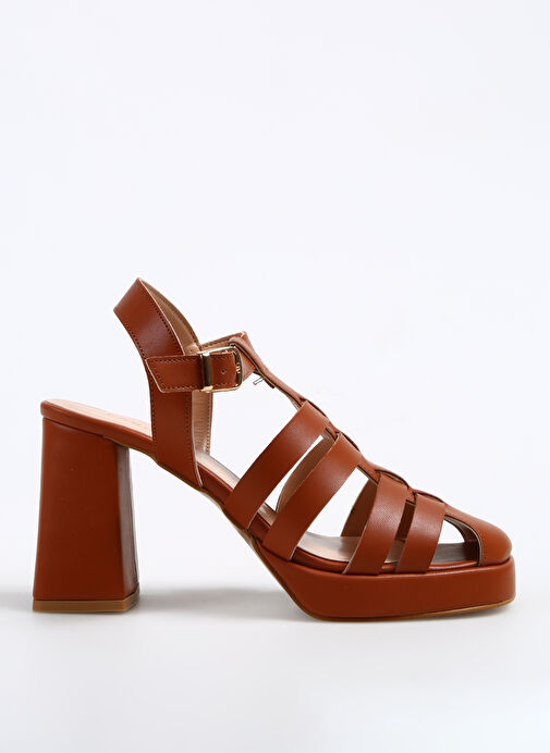 Fabrika Taba Kadın Topuklu Ayakkabı LENA - Görsel 2