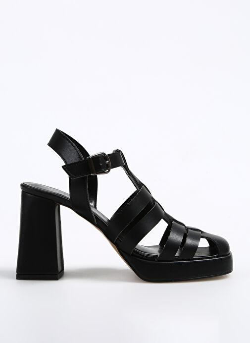 Fabrika Siyah Kadın Topuklu Ayakkabı LENA - Görsel 2