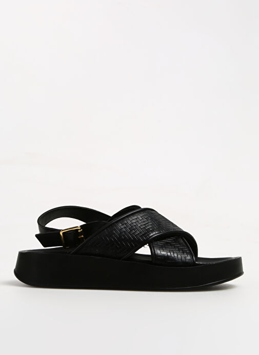 Fabrika Comfort Siyah Kadın Sandalet ZOSI - Görsel 2