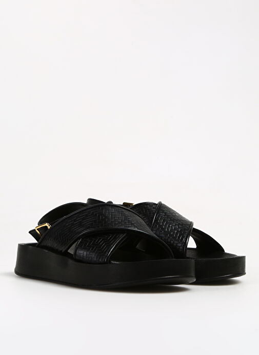 Fabrika Comfort Siyah Kadın Sandalet ZOSI - Görsel 3