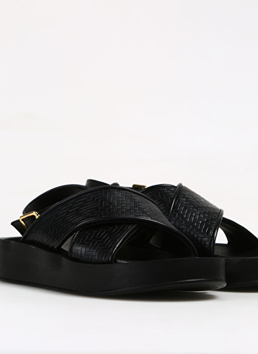 Fabrika Comfort Siyah Kadın Sandalet ZOSI - Görsel 6