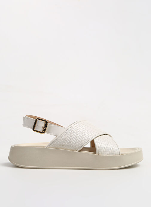 Fabrika Comfort Ekru Kadın Sandalet ZOSI - Görsel 2