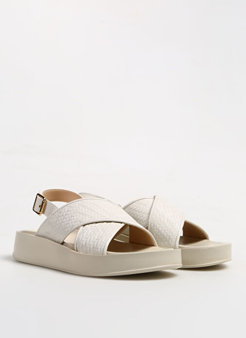 Fabrika Comfort Ekru Kadın Sandalet ZOSI - Görsel 3