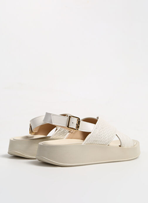 Fabrika Comfort Ekru Kadın Sandalet ZOSI - Görsel 4
