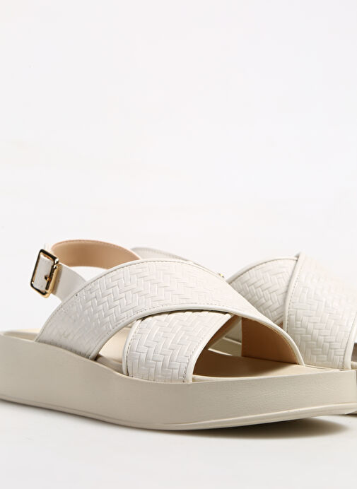 Fabrika Comfort Ekru Kadın Sandalet ZOSI - Görsel 6