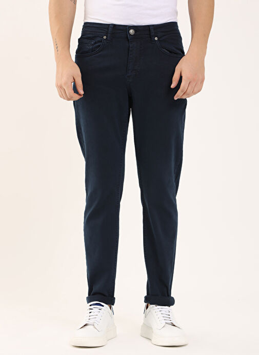 Dufy Standart Bel Normal Paça Slim Fit Lacivert Erkek Pantolon DU1234163003