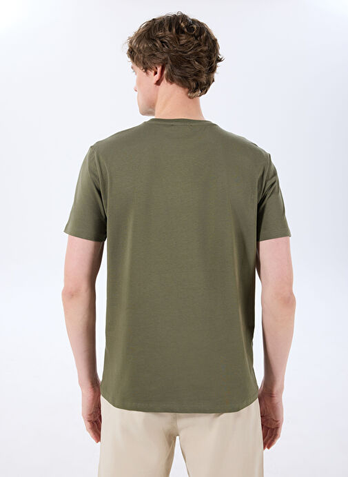 【DISCOVERY EXPEDITION】Washing Outdoor T-Shirt‐YELLOWGREEN Discovery Expedition Yeşil Erkek Bisiklet Yaka T-Shirt D4sm