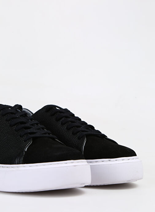F By Fabrika Siyah Erkek Deri Sneaker RUBENS - Görsel 6