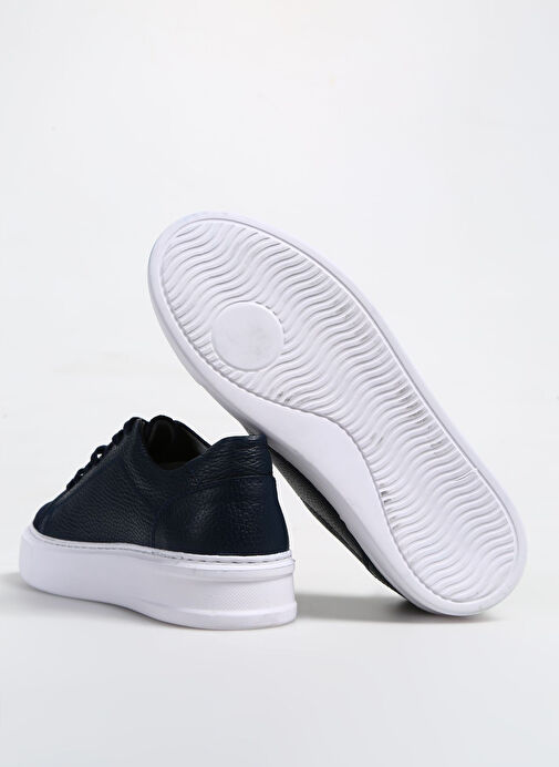 F By Fabrika Lacivert Erkek Deri Sneaker RUBENS - Görsel 5