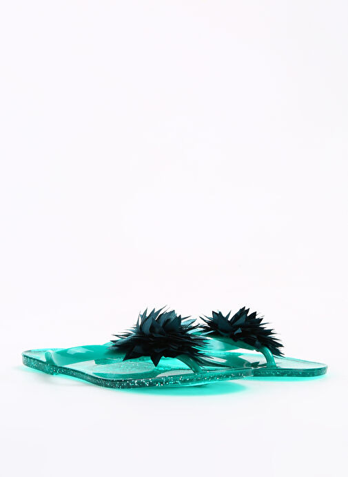 F By Fabrika Yeşil Kadın Plaj Terliği PUPPIES - Görsel 3