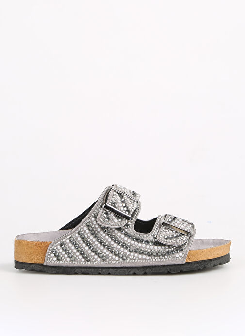 F By Fabrika Gümüş Kadın Terlik VALEN - Görsel 2