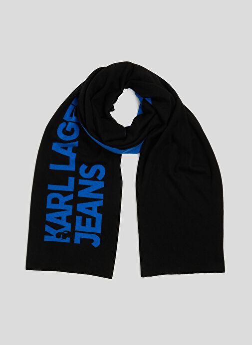 Karl Lagerfeld Jeans Siyah Erkek Atkı 236D3301_KNITTED LOGO SCARF