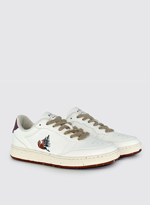 Acbc Beyaz-Bordo Kadın Sneaker SHACBEAN200F - Görsel 3