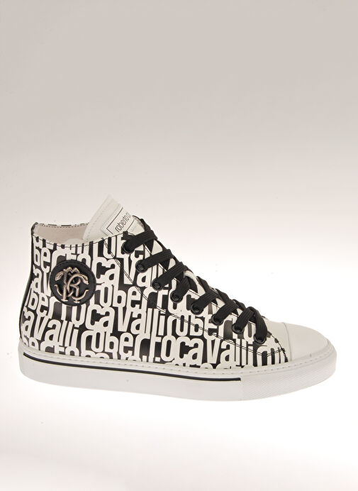 Roberto Cavalli Siyah-Beyaz Erkek Deri Sneaker 20717 - Görsel 3