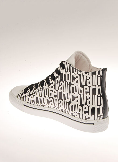 Roberto Cavalli Siyah-Beyaz Erkek Deri Sneaker 20717 - Görsel 6