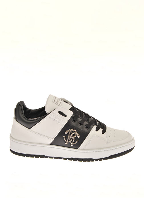 Roberto Cavalli Beyaz - Siyah Erkek Deri Sneaker 20727 - Görsel 3