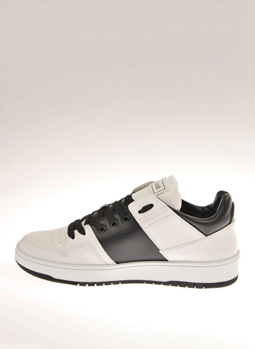 Roberto Cavalli Beyaz - Siyah Erkek Deri Sneaker 20727 - Görsel 5