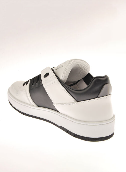 Roberto Cavalli Beyaz - Siyah Erkek Deri Sneaker 20727 - Görsel 6