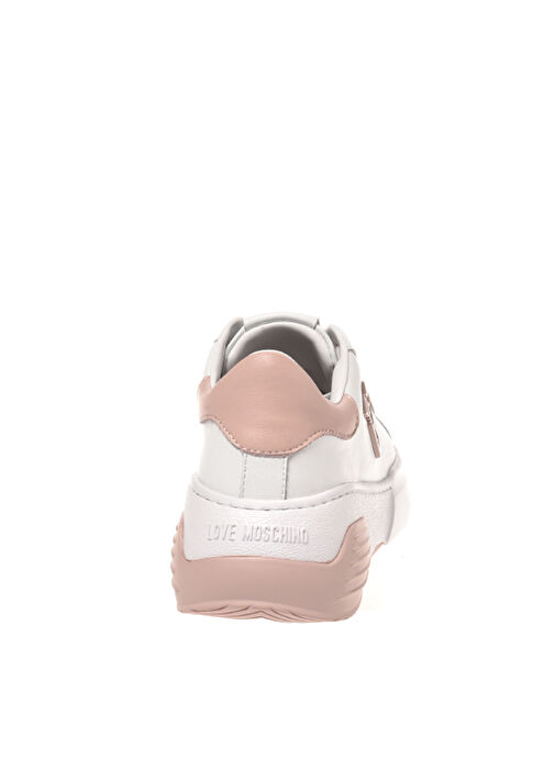 Love Moschino Beyaz-Pembe Kadın Deri Sneaker JA15105G1HIA110E - Görsel 5