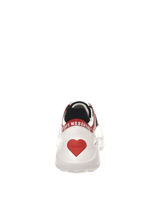 Love Moschino Siyah-Kırmızı Kadın deri Sneaker JA15016G1HIQ600A - Görsel 5