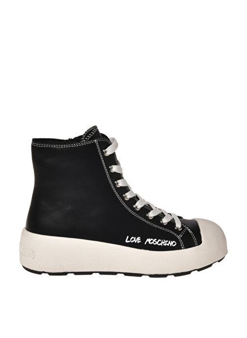Love Moschino Siyah-Beyaz Kadın Deri Sneaker JA15875G0HIA000A - Görsel 2