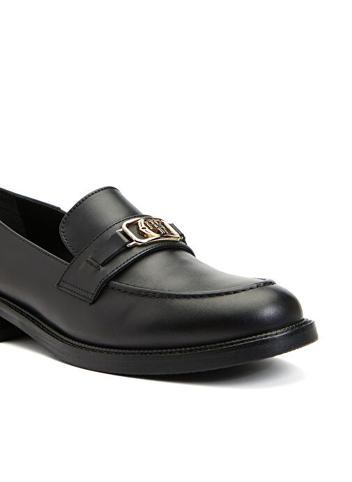 George Hogg Siyah Kadın Deri Loafer 93332 - Görsel 7