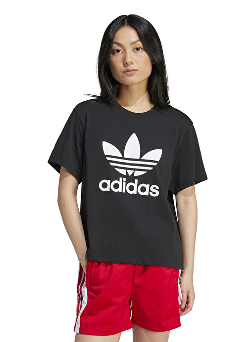 adidas IU2422 TRFL Siyah Kadın Yuvarlak Yaka  Normal Kalıp  T-Shirt