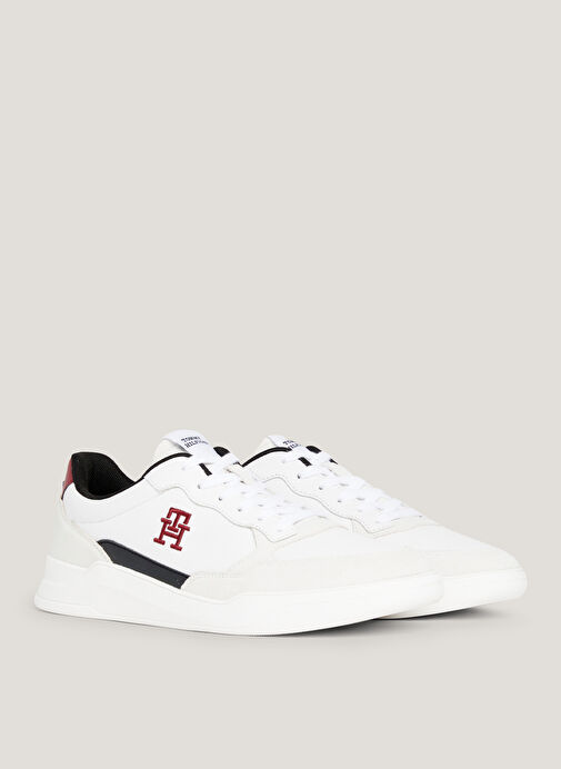 Tommy Hilfiger Beyaz Erkek Deri Sneaker ELEVATED CUPSOLE LTH MIX - Görsel 4