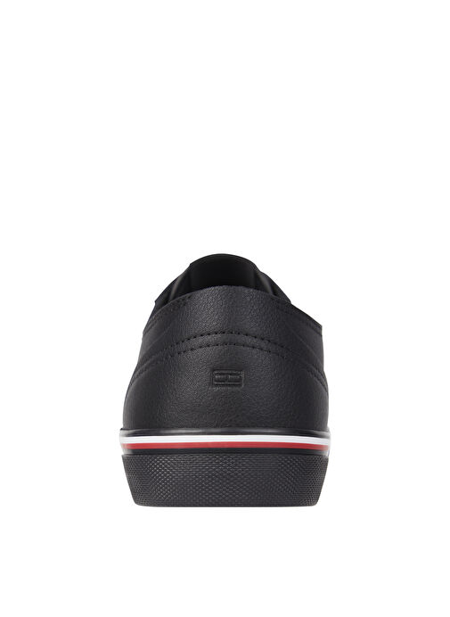 Tommy Hilfiger Siyah Erkek deri Sneaker CORPORATE VULC LEATHER - Görsel 5