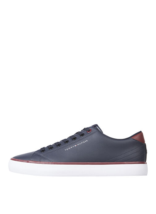 Tommy Hilfiger Lacivert-Kırmızı Erkek Deri Sneaker TH HI VULC CORE LOW LEATHER - Görsel 2