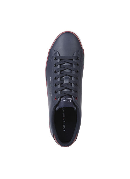 Tommy Hilfiger Lacivert-Kırmızı Erkek Deri Sneaker TH HI VULC CORE LOW LEATHER - Görsel 4