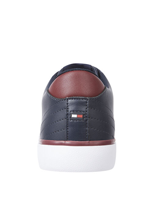 Tommy Hilfiger Lacivert-Kırmızı Erkek Deri Sneaker TH HI VULC CORE LOW LEATHER - Görsel 5