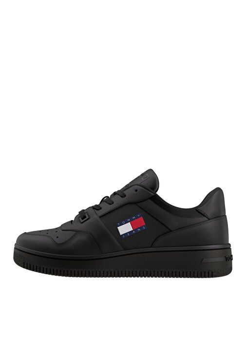 Tommy Hilfiger Siyah Erkek Deri Sneaker TJM RETRO BASKET ESS - Görsel 2