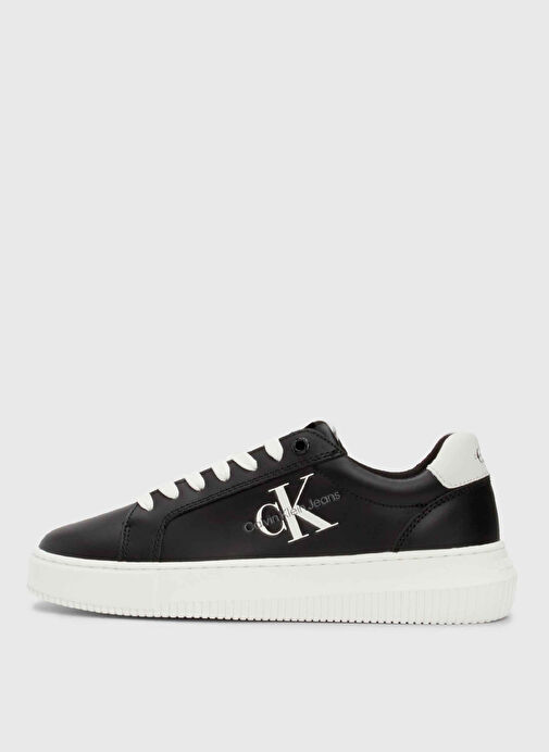 Calvin Klein Siyah-Beyaz Kadın Deri Sneaker YW0YW00823BDS - Görsel 3