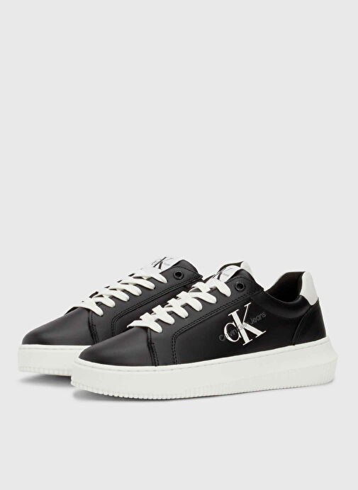 Calvin Klein Siyah-Beyaz Kadın Deri Sneaker YW0YW00823BDS - Görsel 4
