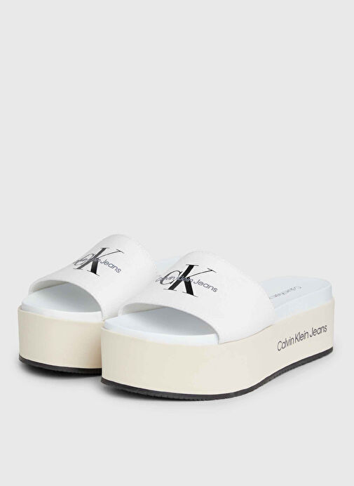 Calvin Klein Beyaz Kadın Terlik YW0YW010360F9 - Görsel 4