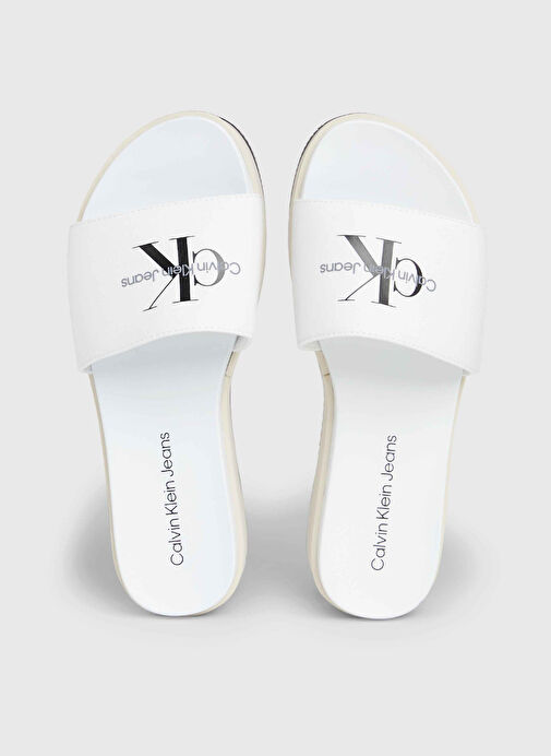Calvin Klein Beyaz Kadın Terlik YW0YW010360F9 - Görsel 5