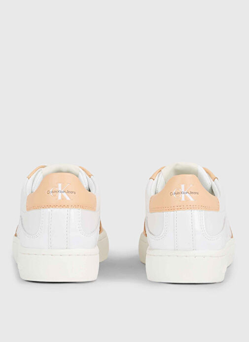 Calvin Klein Beyaz-Turuncu Kadın Deri Sneaker YW0YW0129602S - Görsel 6