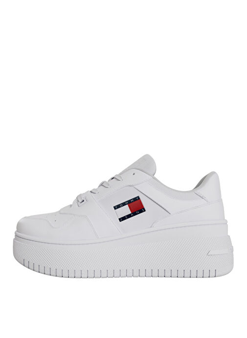 Tommy Hilfiger Beyaz Kadın Deri Sneaker EN0EN02506YBS - Görsel 2