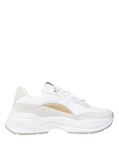 Tommy Hilfiger Beyaz Kadın Süet Sneaker FW0FW07703YBS - Görsel 3