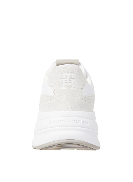 Tommy Hilfiger Beyaz Kadın Süet Sneaker FW0FW07703YBS - Görsel 5
