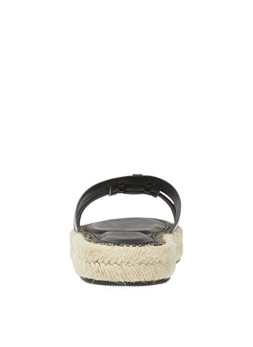 Tommy Hilfiger Siyah Kadın Deri Terlik FW0FW07745BDS - Görsel 5