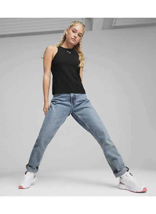 Puma 67870001 Her Tank Top Siyah Kadın Bisiklet Yaka Regular Fit