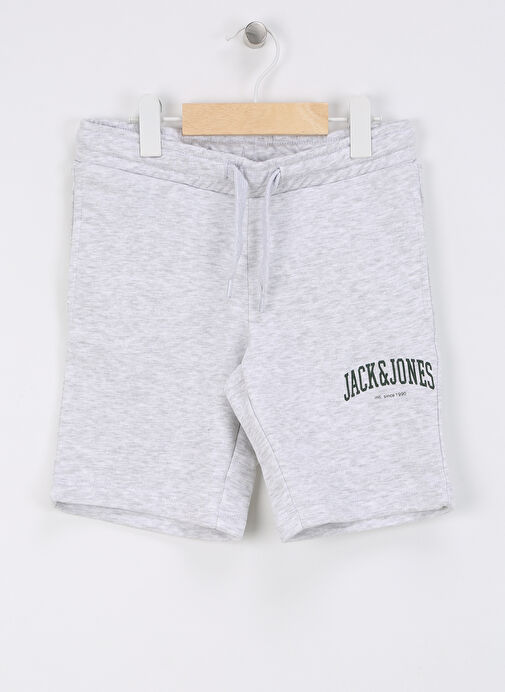 Jack & Jones Bağlamalı Bel Normal Beyaz Erkek Şort JPSTJOSH SWEAT SHORTS AMT JNR