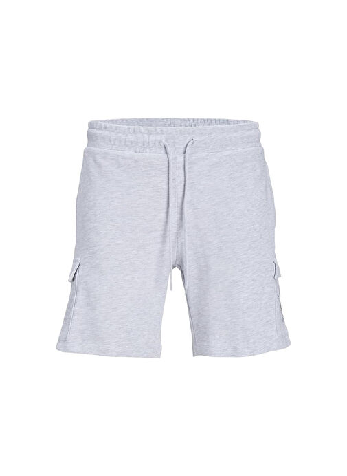 Jack & Jones Bağlamalı Bel Normal Beyaz Erkek Şort JPSTLOGO SWEAT SHORTS 2 COL SN GMS