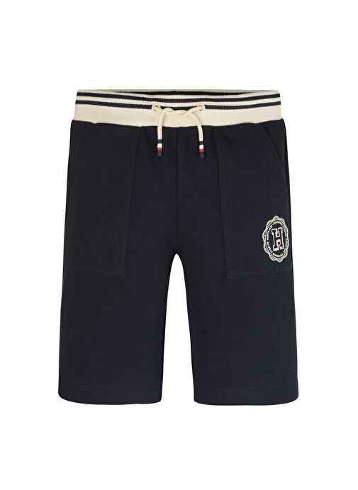 Tommy Hilfiger Lastikli Bel Normal Mavi Erkek Şort MONOTYPE ARCH H SEAL SWEATSHORTS