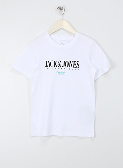 Jack & Jones Baskılı Beyaz Erkek Çocuk T-Shirt JORLUCCA FASTRUNNER1 TEE SS CREW JN